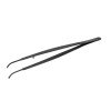 Tissue tweezer Gerald, black ceramic coated, 1x2 teeth, curved, L- 17.5 cm