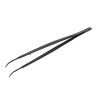 Dissecting tweezer Gerald, black ceramic coated, curved, L- 17.5 cm