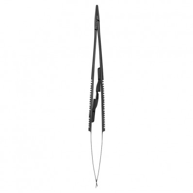 Needle holder Castroviejo with TC, straight, black ceramic coated, L- 18 cm