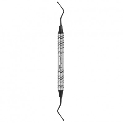 Bone curette Lucas, serrated, black ceramic coated, W- 2.0 mm x 2.0 mm, L- 18 cm