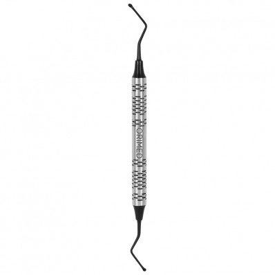 Bone curette Lucas, serrated, black ceramic coated, W- 2.5 mm x 2.5 mm, L- 18 cm