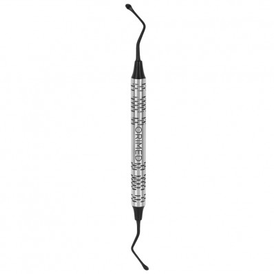 Bone curette Lucas, serrated, black ceramic coated - 3.5 mm