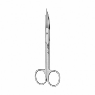 Goldmann-Fox scissors, sharp/sharp, curved, serrated, L- 13 cm