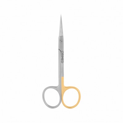 Iris scissors with TC, sharp/sharp, straight, serrated, L- 11.5 cm