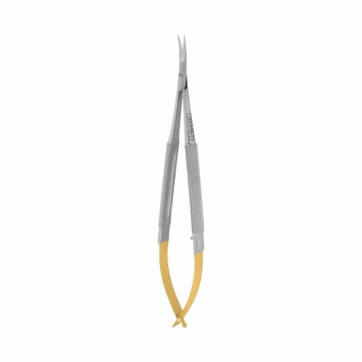 Microsurgical Westcott scissors with TC, curved, L- 14.5 cm