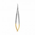 Microsurgical Westcott scissors with TC, curved, L- 14.5 cm