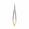 Microsurgical Westcott scissors with TC, curved, L- 14.5 cm