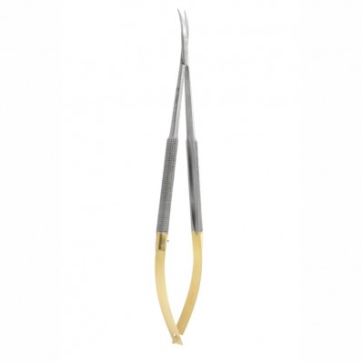 Microsurgical Westcott scissors with TC, curved, L- 18 cm