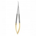 Microsurgical Westcott scissors with TC, curved, L- 18 cm