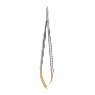 Microsurgical Westcott scissors with TC, curved, L- 18 cm