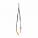 Microsurgical Westcott scissors with TC, curved, L- 18 cm