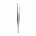 Tissue tweezer Semken, 1x2 teeth, curved, L- 15 cm