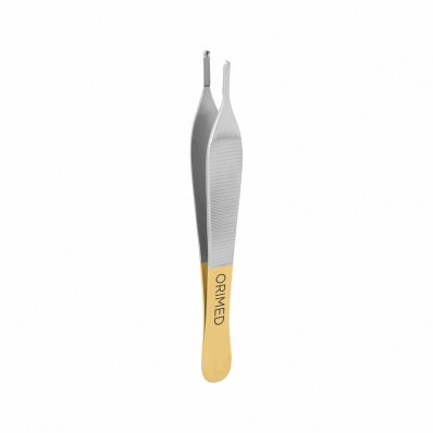 Tissue tweezer Adson with TC, straight, L- 12 cm