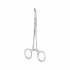 Hemostatic forceps, Kocher, 1x2 teeth, curved L- 14 cm