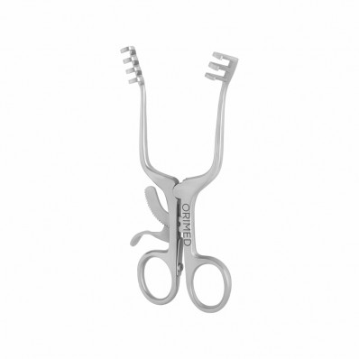 Weitlaner retractor, 3x4 teeth, blunt, L- 14 cm