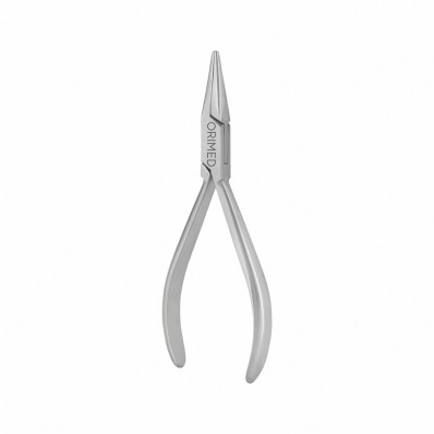 Forceps for prosthetics, flat nose, smooth, L- 14.5 cm