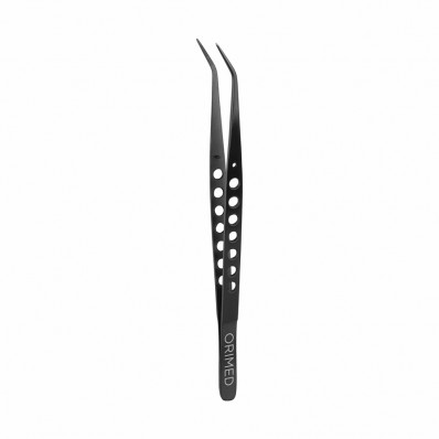 College tweezer, black ceramic coated, L- 16.5 cm