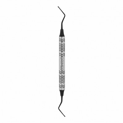 Bone curette Lucas, serrated, black ceramic coated, W- 1.5 mm x 1.5 mm, L- 18 cm