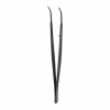 Dissecting tweezer Gerald, black ceramic coated, curved, L- 17.5 cm