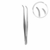 Tissue tweezer Standard, 1x2 teeth, curved, L- 14.5 cm