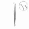 Tissue tweezer Semken, 1x2 teeth, curved, L- 15 cm