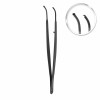 Tissue tweezer Gerald, black ceramic coated, 1x2 teeth, curved, L- 17.5 cm