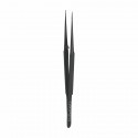 Microsurgical tweezer Fig. 22, black ceramic coated, straight, L- 18 cm