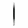 Microsurgical tweezer Fig. 22, black ceramic coated, straight, L- 18 cm