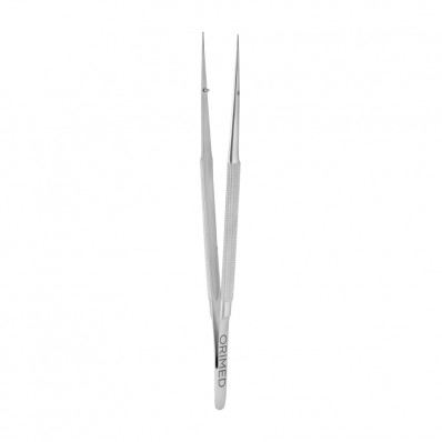 Microsurgical tweezer Fig. 8, 1x2 teeth, straight, L- 18 cm