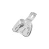 Impression tray, edentulous, perforated