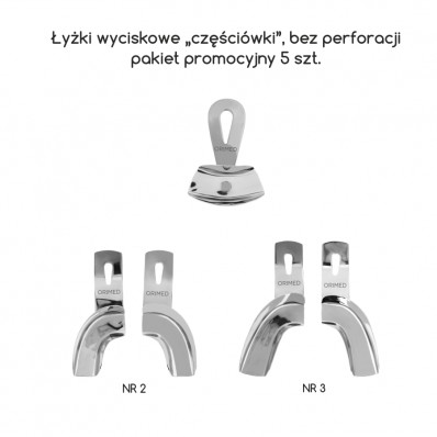 Impression tray, partial, solid, set 5 pcs.