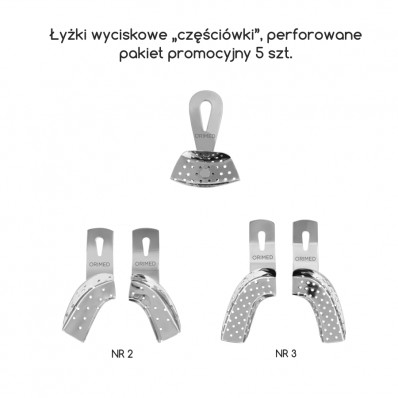 Impression tray, partial, perforated, set 5 pcs. 