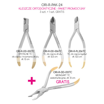 Orthodontic forceps set, 3 pcs + 1 pc. free