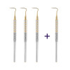 Explorer, right angle, L- 14.5 cm, ergonomic handle TiN - Gold, set, 4 pcs