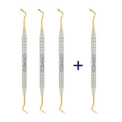 Filling instrument, stiff, W- 2.0 mm x 2.0 mm, TiN, set, 4 pcs