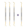 Filling instrument, stiff, W- 2.0 mm x 2.0 mm, TiN, set, 4 pcs