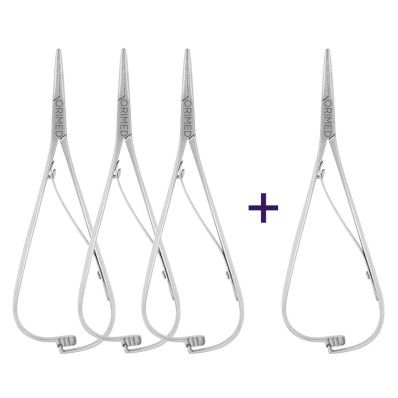 Mathieu orthodontic forceps, super fine tip, straight L- 14 cm, set, 4 pcs