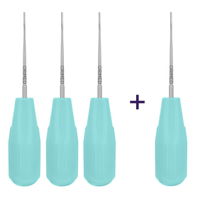 Luxator, straight, W- 1 mm, turquoise handle, 4 pcs