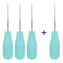 Luxator, straight, W- 1 mm, turquoise handle, 4 pcs