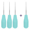 Luxator, straight, W- 1 mm, turquoise handle, 4 pcs