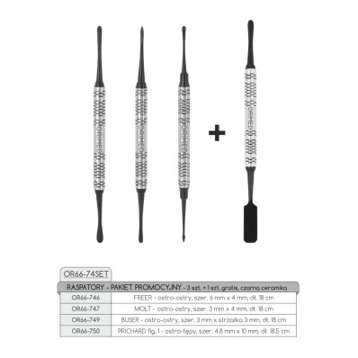 Raspators, 3 pcs set + 1 pc free, black ceramic coated