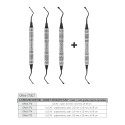 Lucas bone curettes, 3 pcs set + 1 pc free, black ceramic coated