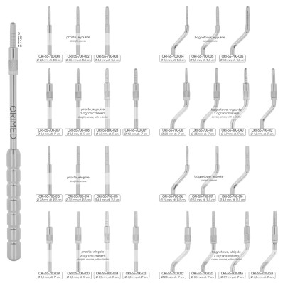 Osteotomes, 10 + 2 free pcs set, custom selection