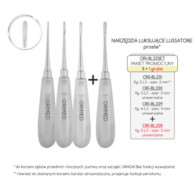 NARZĘDZIA LUKSUJĄCE LUSSATORE - proste - PAKIET PROMOCYJNY 3 + 1 GRATIS!