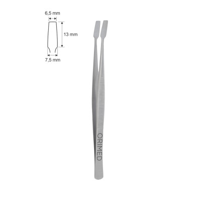 Tweezer for membrane, curved, L- 15.5 cm